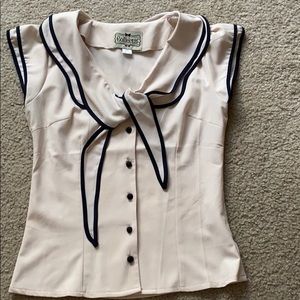 Collectif Cream Sailor Blouse